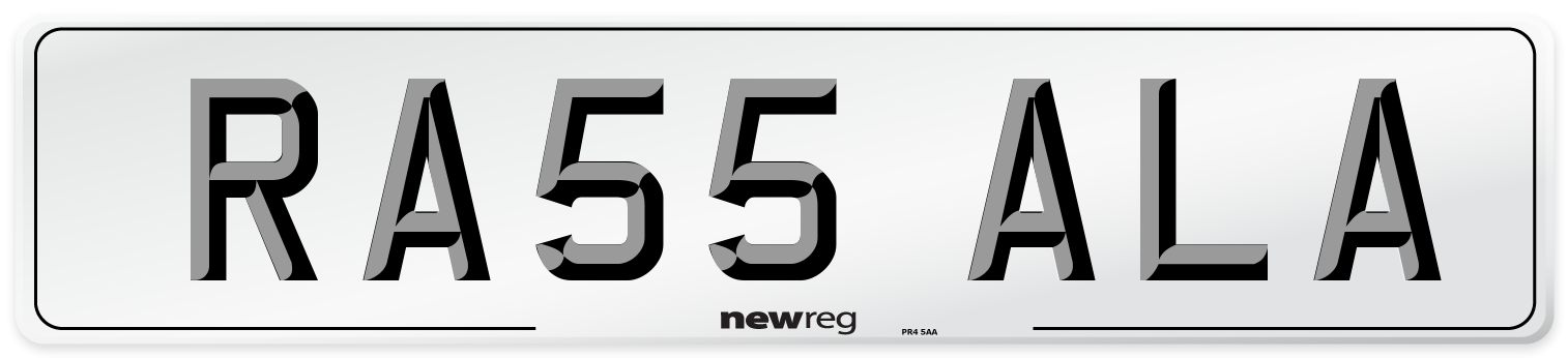 RA55 ALA Number Plate from New Reg